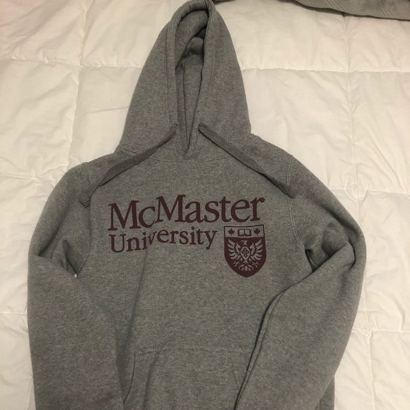 McMaster grey burgundy university hoodie - Picture 1 of 2